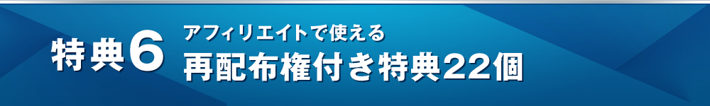 特典６ アフィリエイトで使える再配布権付き特典22